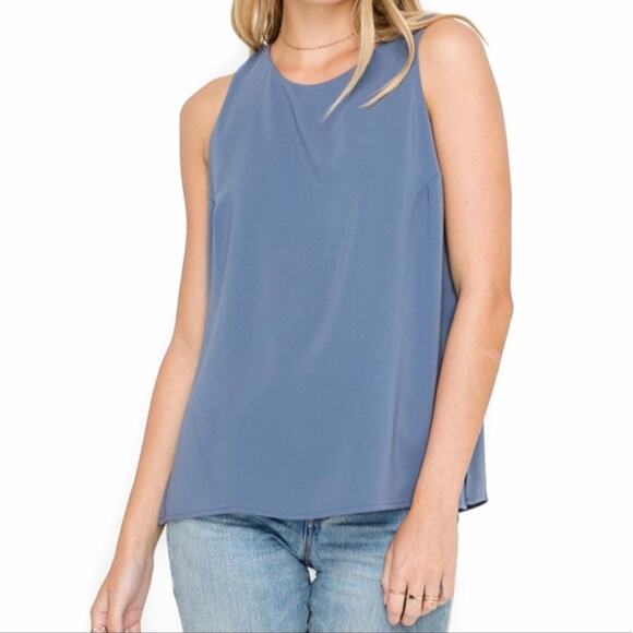 ASTR Top aide cutouts Blue tank top - Picture 2 of 7